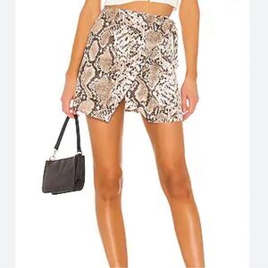 Superdown Snakeskin Print Mini Skirt